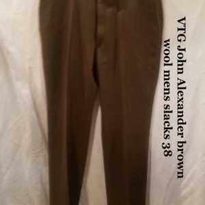 Vintage John Alexander brown wool men's slacks 38